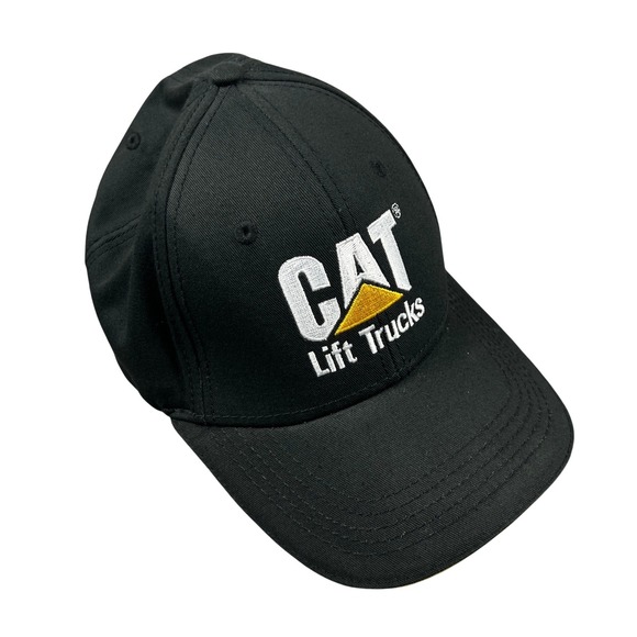 VTG CAT Caterpillar Lift Trucks Embroidered Black Baseball Cap Mens Adjustable